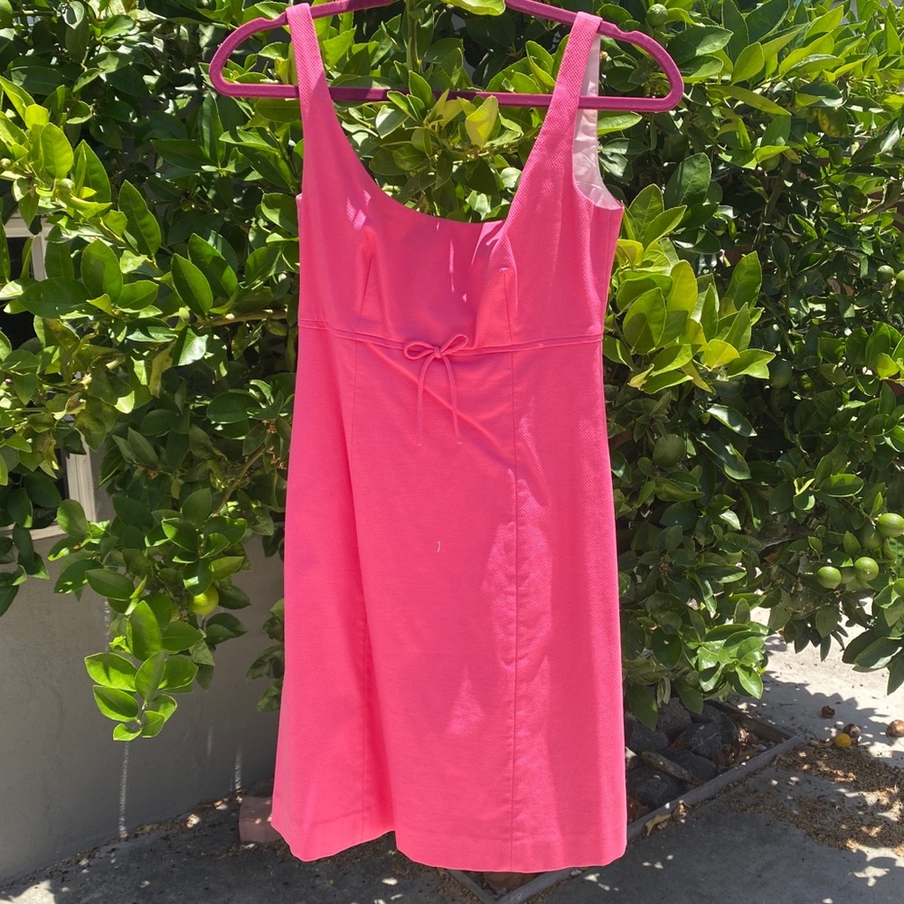 J. Crew pink square neck mini dress